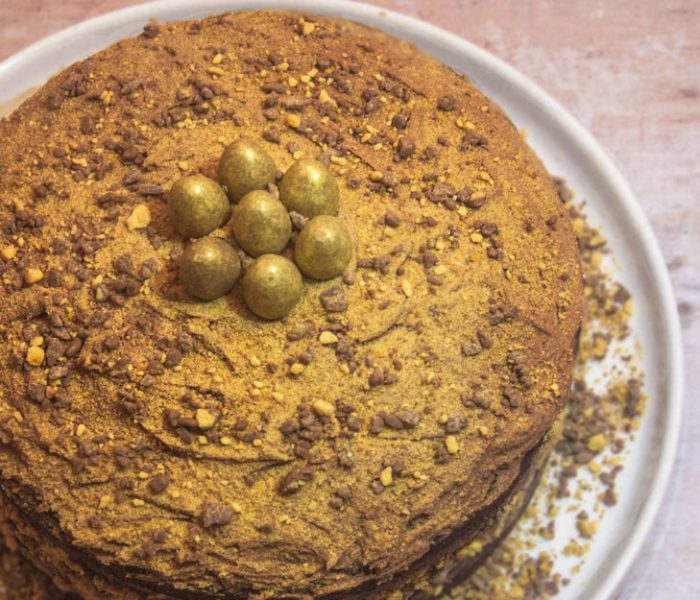 Golden Egg Chocolate Easter Cake